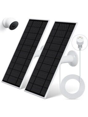 Upgraded Solar Panel Charger for Nest Camera - 2 Pack, Waterproof with 13.1Ft